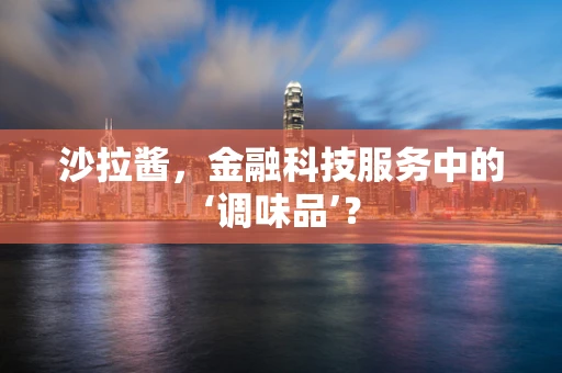 沙拉酱，金融科技服务中的‘调味品’？