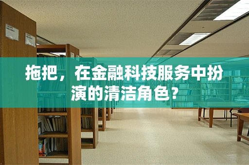 拖把，在金融科技服务中扮演的清洁角色？