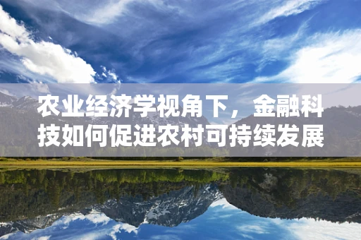 农业经济学视角下，金融科技如何促进农村可持续发展？