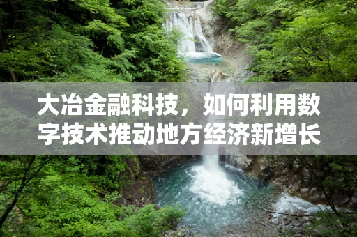 大冶金融科技，如何利用数字技术推动地方经济新增长？