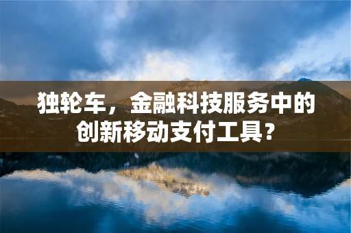 独轮车，金融科技服务中的创新移动支付工具？
