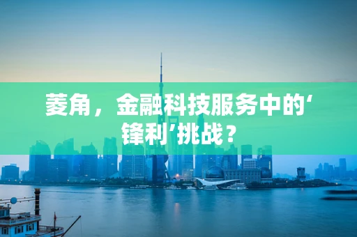 菱角，金融科技服务中的‘锋利’挑战？
