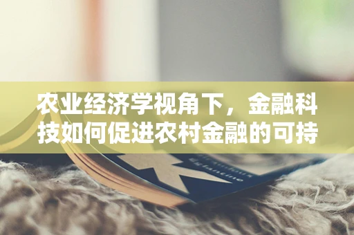 农业经济学视角下，金融科技如何促进农村金融的可持续发展？