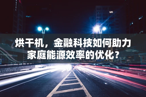 烘干机，金融科技如何助力家庭能源效率的优化？