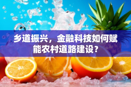 乡道振兴，金融科技如何赋能农村道路建设？