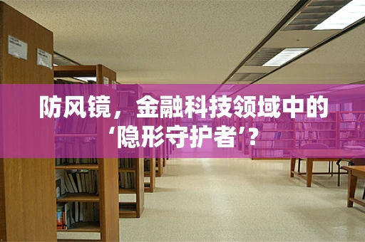 防风镜，金融科技领域中的‘隐形守护者’？