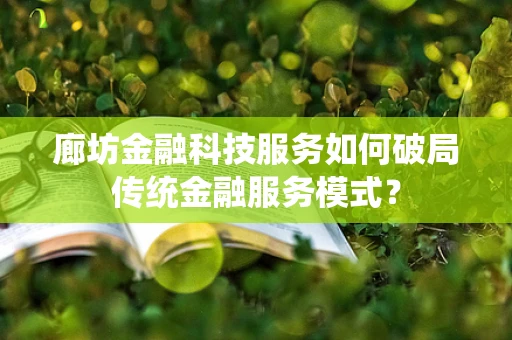 廊坊金融科技服务如何破局传统金融服务模式？