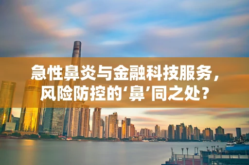 急性鼻炎与金融科技服务，风险防控的‘鼻’同之处？