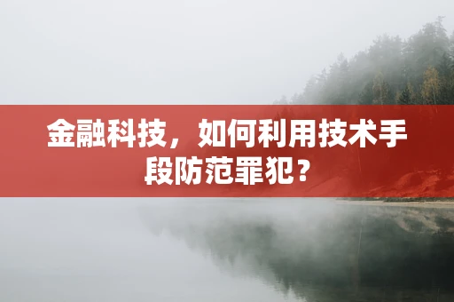 金融科技，如何利用技术手段防范罪犯？