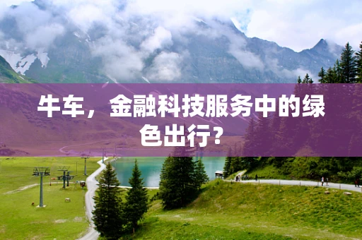 牛车，金融科技服务中的绿色出行？