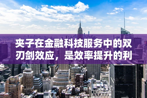 夹子在金融科技服务中的双刃剑效应，是效率提升的利器，还是风险控制的绊脚石？