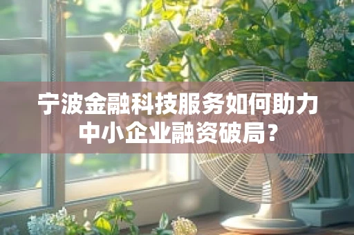 宁波金融科技服务如何助力中小企业融资破局？