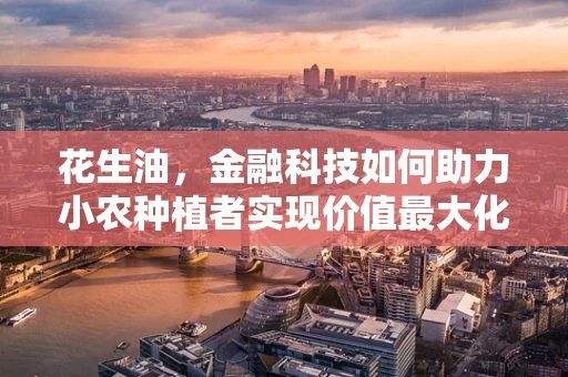 花生油，金融科技如何助力小农种植者实现价值最大化？