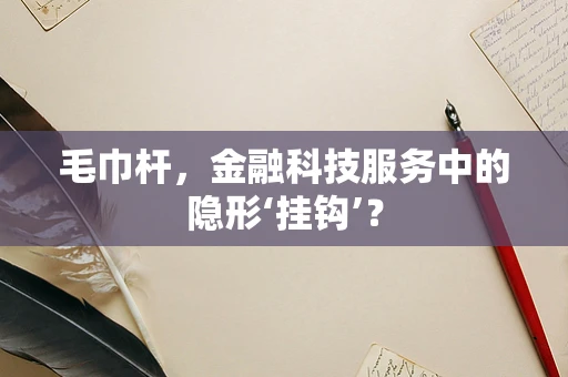 毛巾杆，金融科技服务中的隐形‘挂钩’？