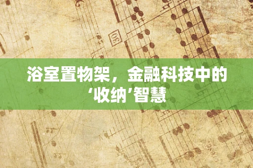 浴室置物架，金融科技中的‘收纳’智慧