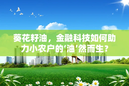 葵花籽油，金融科技如何助力小农户的‘油’然而生？