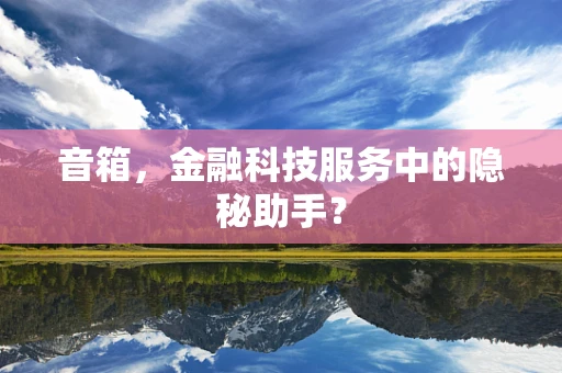 音箱，金融科技服务中的隐秘助手？
