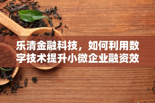 乐清金融科技，如何利用数字技术提升小微企业融资效率？
