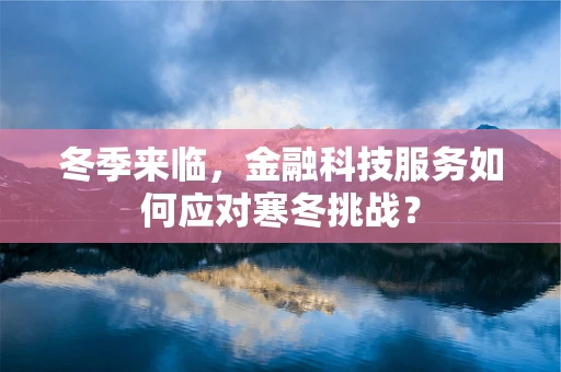 冬季来临，金融科技服务如何应对寒冬挑战？