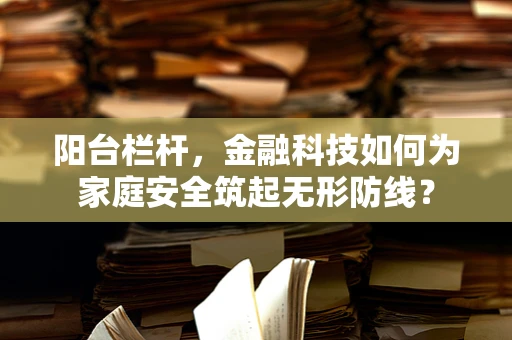 阳台栏杆，金融科技如何为家庭安全筑起无形防线？