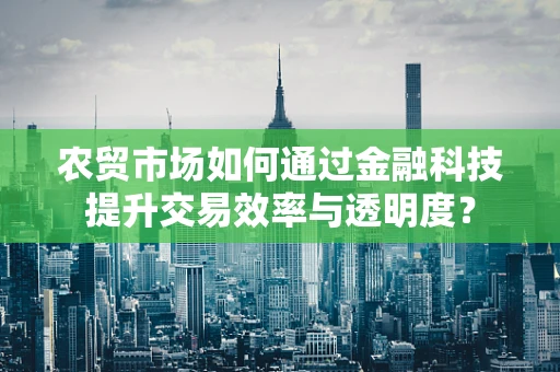 农贸市场如何通过金融科技提升交易效率与透明度？