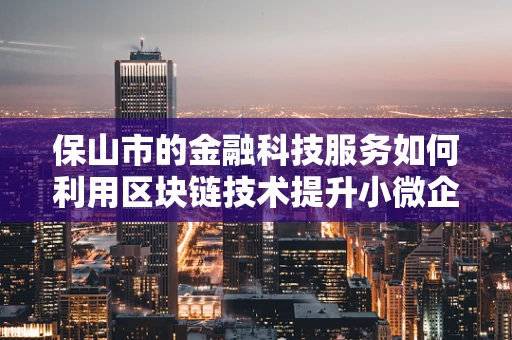 保山市的金融科技服务如何利用区块链技术提升小微企业融资效率？