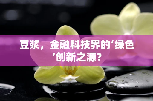 豆浆，金融科技界的‘绿色’创新之源？
