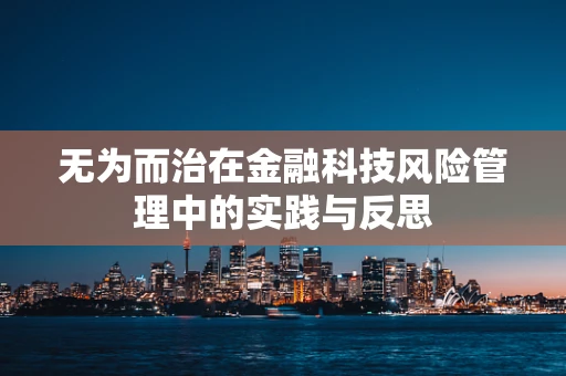 无为而治在金融科技风险管理中的实践与反思