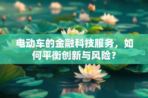 电动车的金融科技服务，如何平衡创新与风险？