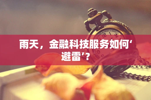 雨天，金融科技服务如何‘避雷’？