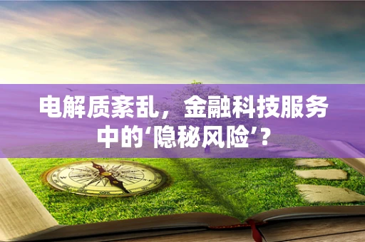 电解质紊乱，金融科技服务中的‘隐秘风险’？