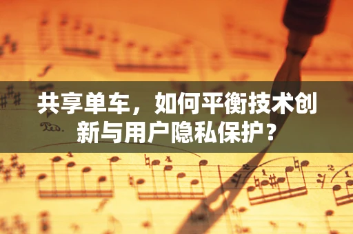 共享单车，如何平衡技术创新与用户隐私保护？
