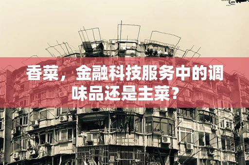 香菜，金融科技服务中的调味品还是主菜？