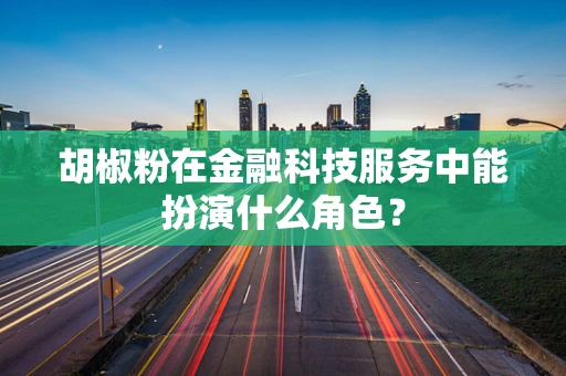 胡椒粉在金融科技服务中能扮演什么角色？