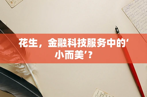 花生，金融科技服务中的‘小而美’？