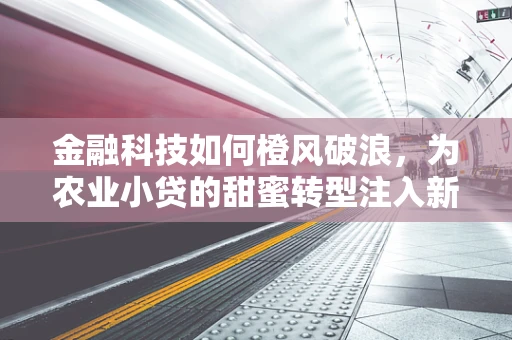 金融科技如何橙风破浪，为农业小贷的甜蜜转型注入新动力？