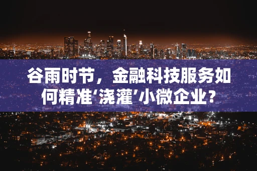 谷雨时节，金融科技服务如何精准‘浇灌’小微企业？
