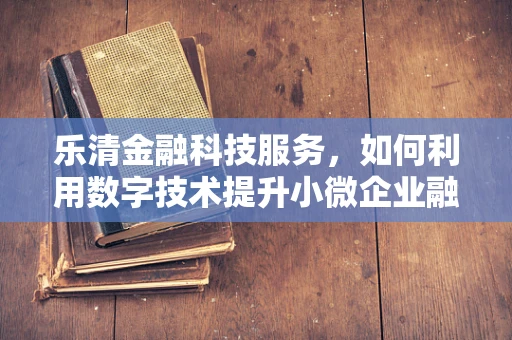 乐清金融科技服务，如何利用数字技术提升小微企业融资效率？