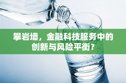攀岩墙，金融科技服务中的创新与风险平衡？