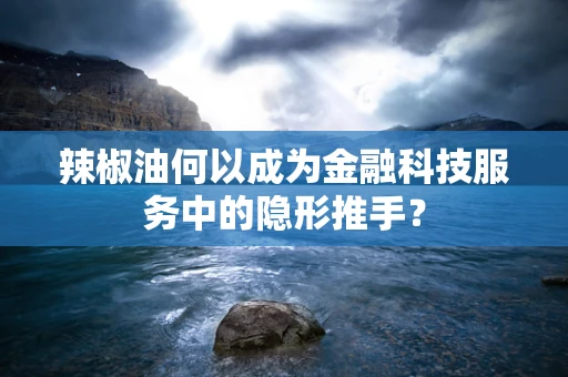 辣椒油何以成为金融科技服务中的隐形推手？