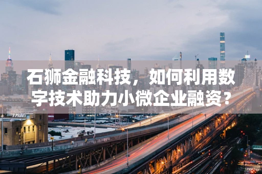 石狮金融科技，如何利用数字技术助力小微企业融资？