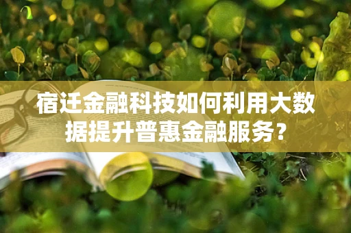 宿迁金融科技如何利用大数据提升普惠金融服务？