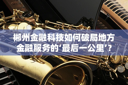 郴州金融科技如何破局地方金融服务的‘最后一公里’？