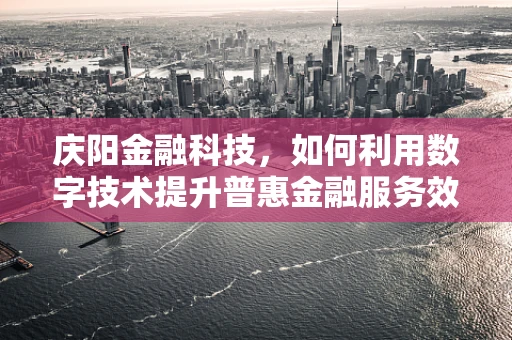 庆阳金融科技，如何利用数字技术提升普惠金融服务效率？
