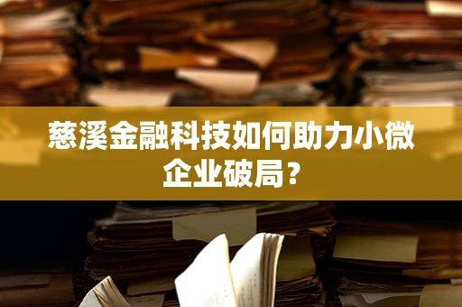 慈溪金融科技如何助力小微企业破局？