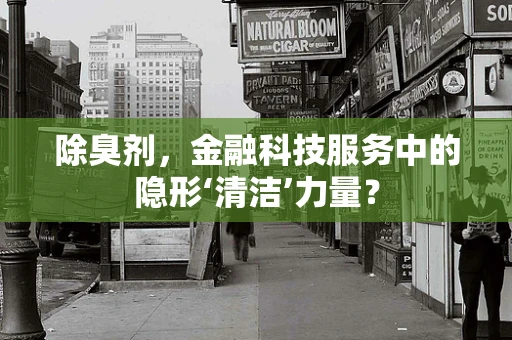 除臭剂，金融科技服务中的隐形‘清洁’力量？