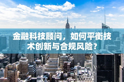 金融科技顾问，如何平衡技术创新与合规风险？