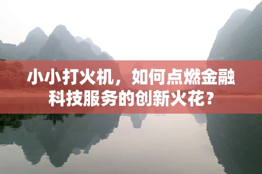 小小打火机，如何点燃金融科技服务的创新火花？