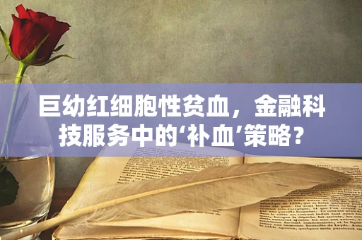 巨幼红细胞性贫血，金融科技服务中的‘补血’策略？