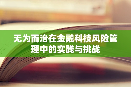 无为而治在金融科技风险管理中的实践与挑战